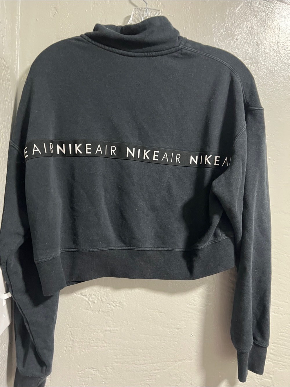 Nike Air 3/4 half Cropped Sweater & Lavender Crewneck size M Embroidered hit - Picture 7 of 7